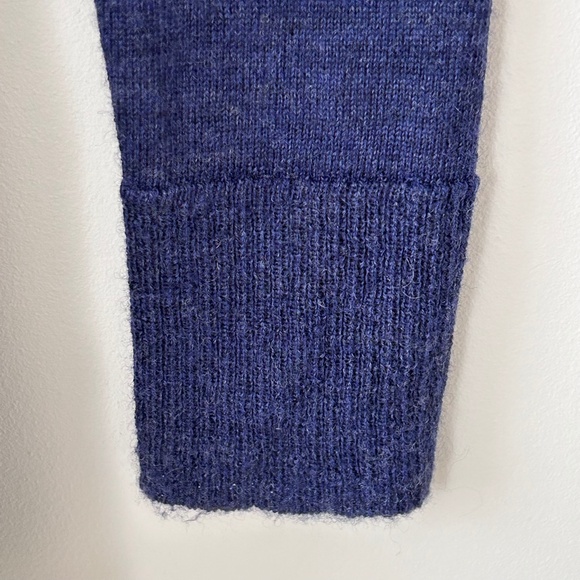 Cynthia Rowley 100% Merino Wool Blue Crewneck Tie Back Sweater - Picture 14 of 16